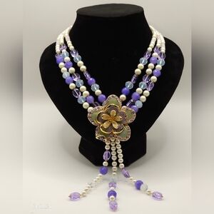 JAY STRONGWATER necklace with removable enamel flower enhancer